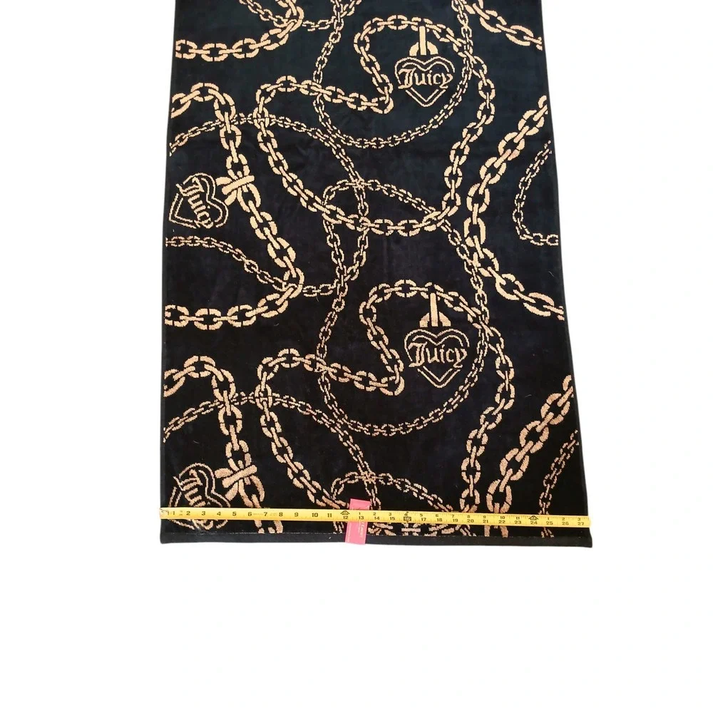 RARE NEW Juicy Couture Bath Beach Towel‎ Luxe Equestrian Gold Chains Discontinue